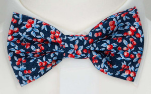 BACCARINO Navy blue pre-tied bow tie