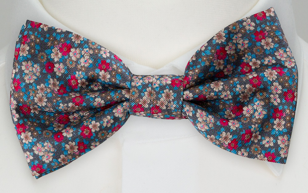 FIORISPOSTA Grey pre-tied bow tie