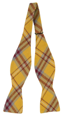 ATTACHED YELLOW self-tie bow tie