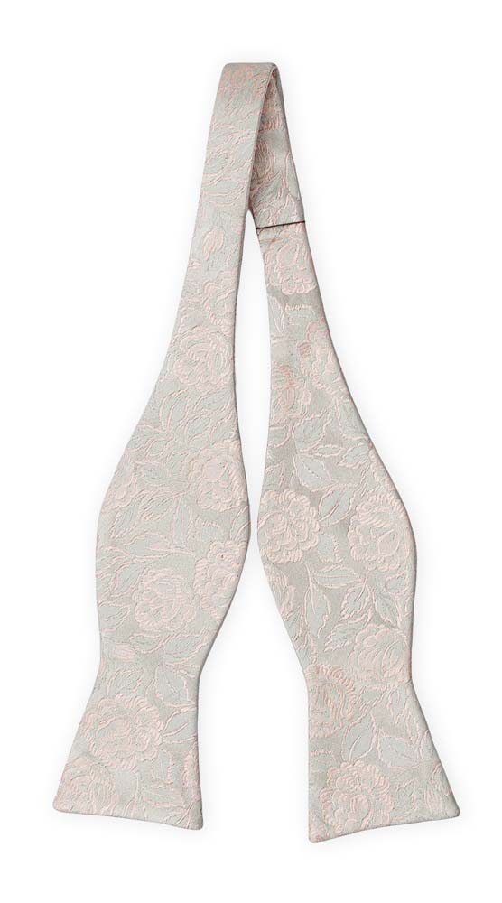 BESTMAN SILVER BLUSH self-tie bow tie