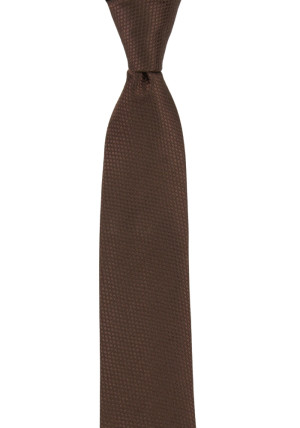 BIRDSEYE BROWN skinny tie
