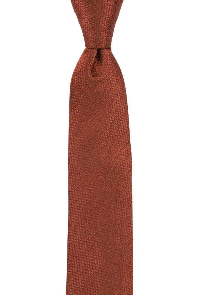 BIRDSEYE TERRACOTTA skinny tie