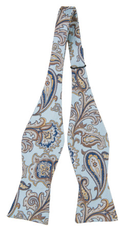 BOFFOLA ICE BLUE self-tie bow tie