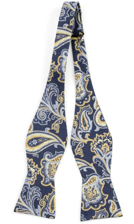 BOFFOLA NAVY self-tie bow tie