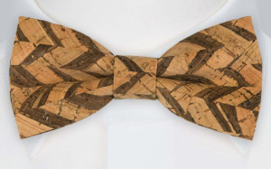 CORK Striped pre-tied bow tie