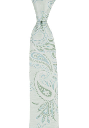 FLOURISHED PALE GREEN skinny tie