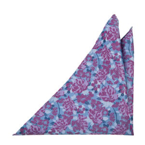 INFLOWERLOVE LIGHT BLUE pocket square