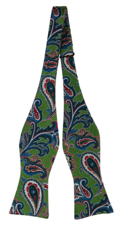 BOFFOLA Green self-tie bow tie