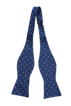 HEARTQUAKE BLUE self-tie bow tie