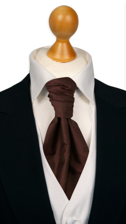 SOLID Brown pre-tied cravat