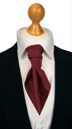 SOLID Burgundy pre-tied cravat