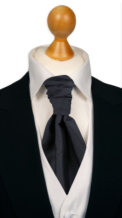SOLID Charcoal pre-tied cravat