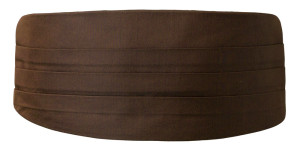 SOLID Dark brown cummerbund