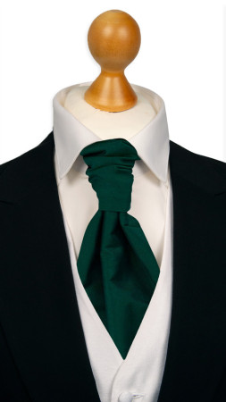SOLID DARK GREEN pre-tied cravat