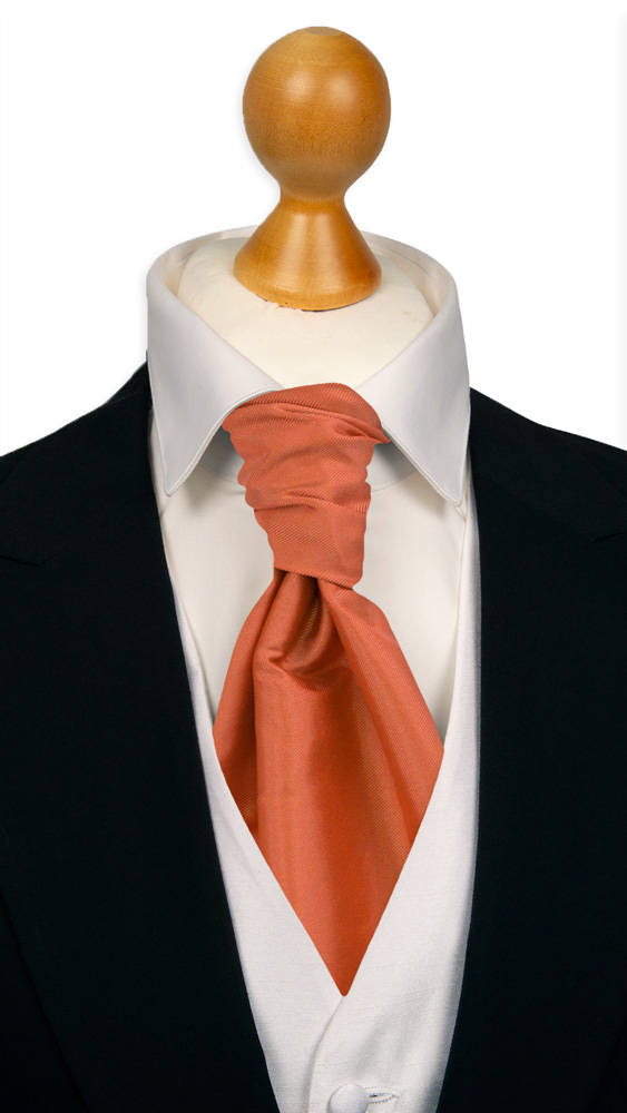 SOLID Dark peach pre-tied cravat