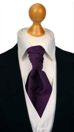 SOLID Dark purple pre-tied cravat
