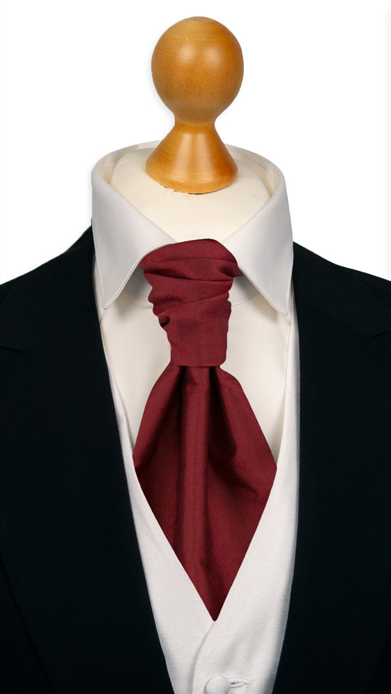 SOLID Dark red pre-tied cravat