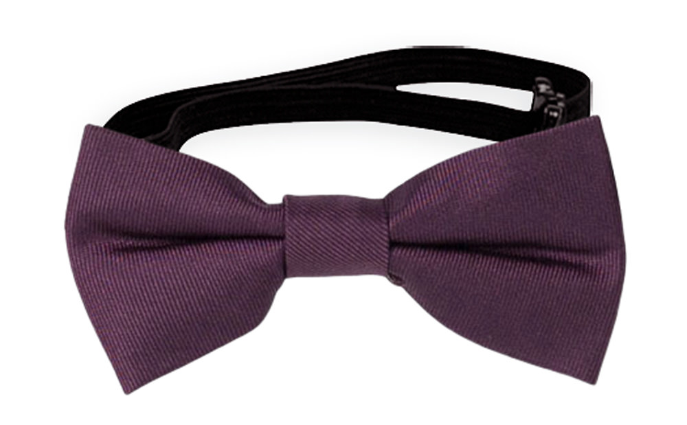 SOLID Eggplant baby bow tie