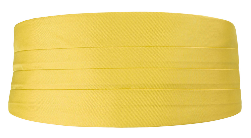 SOLID Lemon cummerbund