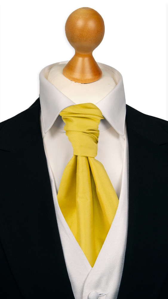 SOLID Lemon pre-tied cravat