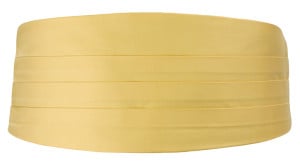 SOLID Light yellow cummerbund