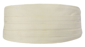 SOLID Off white cummerbund