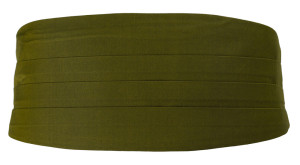 SOLID OLIVE cummerbund