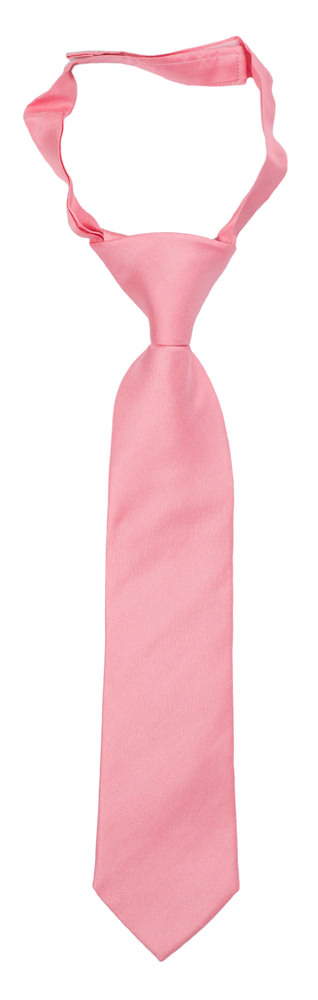SOLID Pink boys tie small pre-tied
