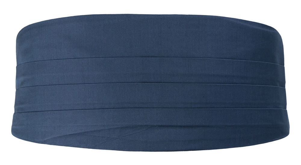 SOLID Steel blue cummerbund