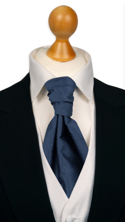 SOLID Steel blue pre-tied cravat