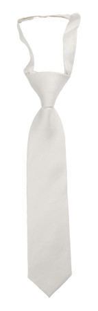 SOLID White boys tie small pre-tied