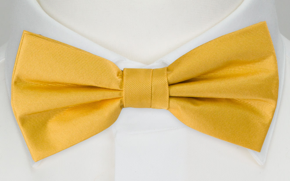 SOLID Yellow boy's bow tie