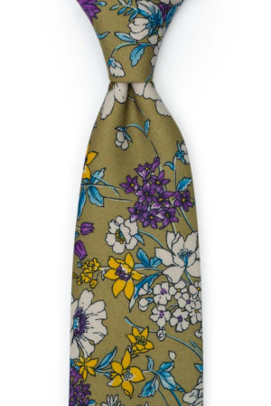 NOSEGAY OLIVE GREEN tie