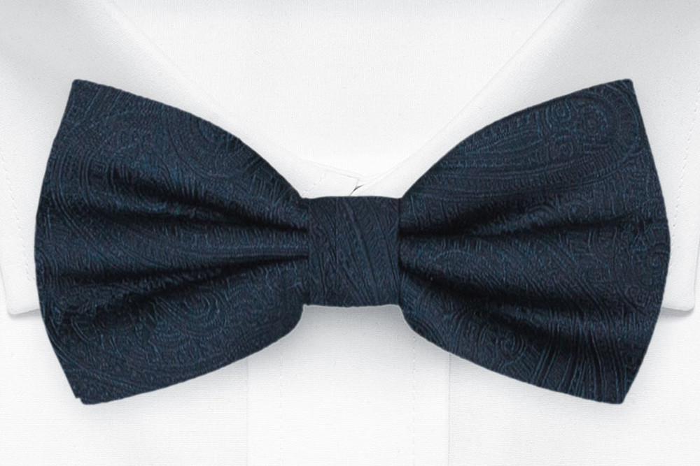 ORNATE DARK BLUE pre-tied bow tie