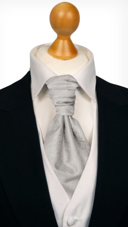 ORNATE SILVER pre-tied cravat