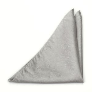 ORNATE SILVER pocket square