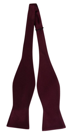 SATIN BURGUNDY self-tie bow tie
