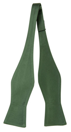 SATIN DARK SAGE self-tie bow tie