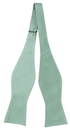 SATIN GREYED JADE self-tie bow tie