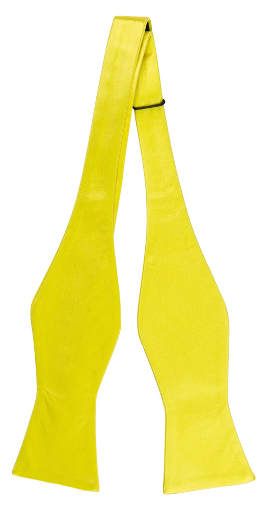 SATIN LEMON self-tie bow tie