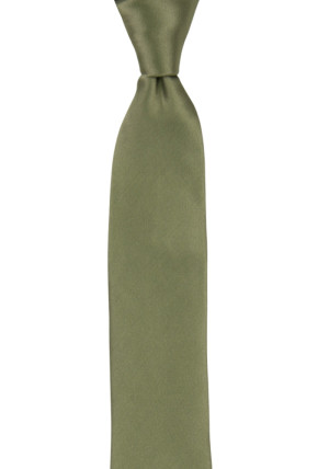 SATIN MOSS GREEN skinny tie
