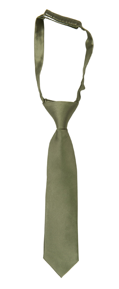 SATIN MOSS GREEN boy's tie small pre-tied