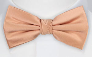 Satin PEACH PINK bow tie