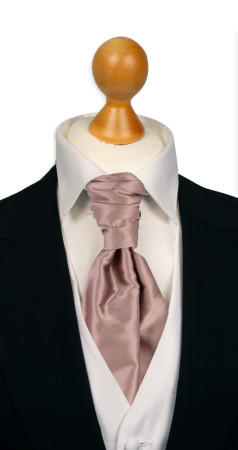 Satin ROSE TAUPE pre-tied cravat
