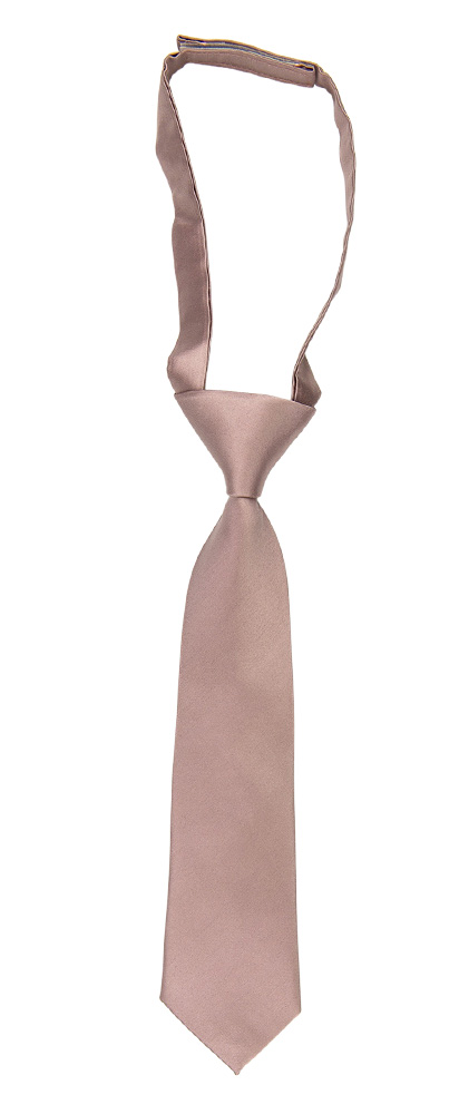 Satin Rose Taupe boy's tie small pre-tied