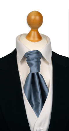 SATIN SLATE BLUE pre-tied cravat
