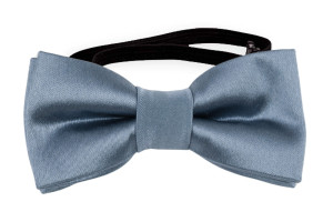 SATIN SLATE BLUE baby bow tie