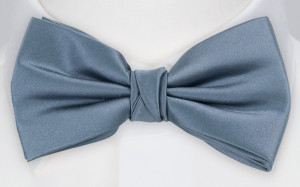 SATIN SLATE BLUE bow tie