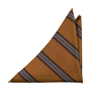 SERIOUSSTRIPES BURNT ORANGE pocket square