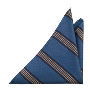 SERIOUSSTRIPES SLATE BLUE pocket square